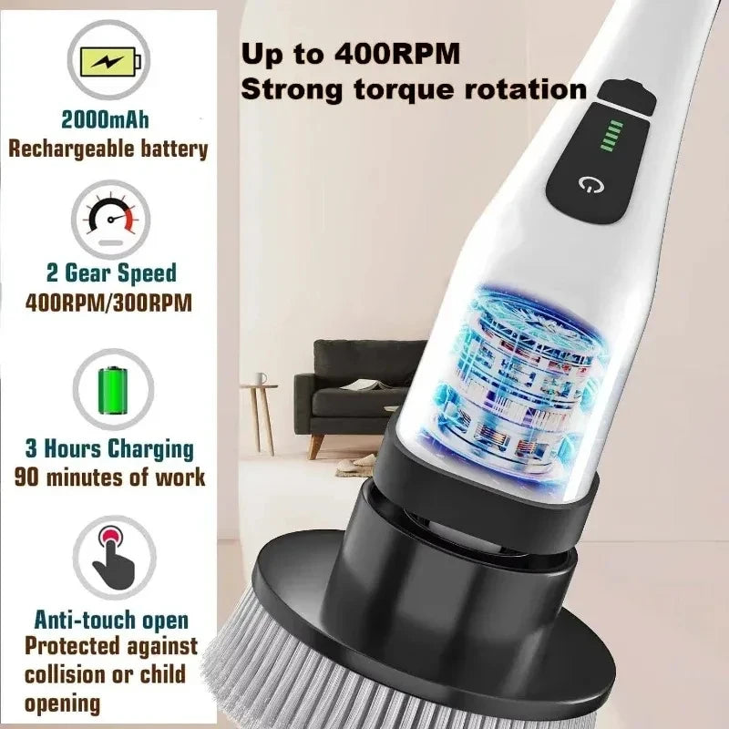 Cordless Electric Spin Scrubber – Multi-Purpose Cleaning Brush