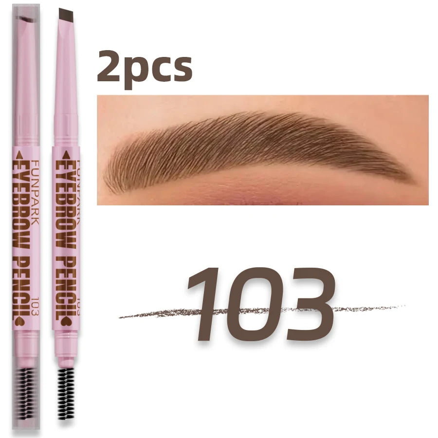 2-in-1 Waterproof Eyebrow Pencil & Brush – Long-Lasting