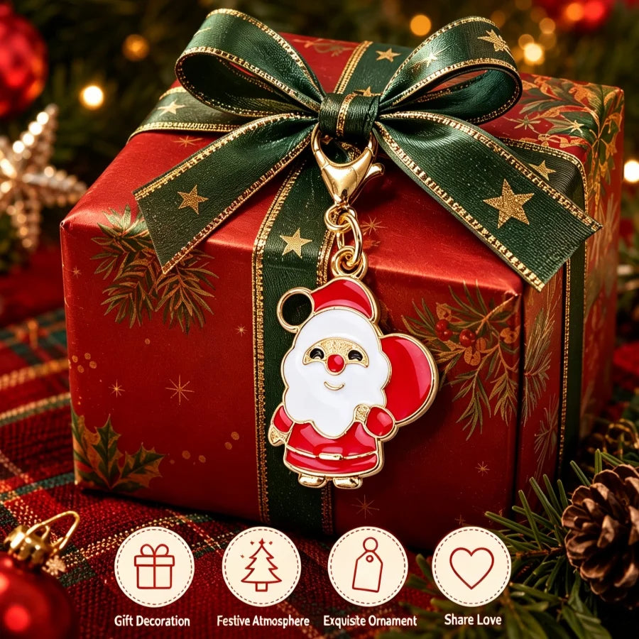 5-Piece Christmas Charms Set – Santa, Snowman & Tree Pendants