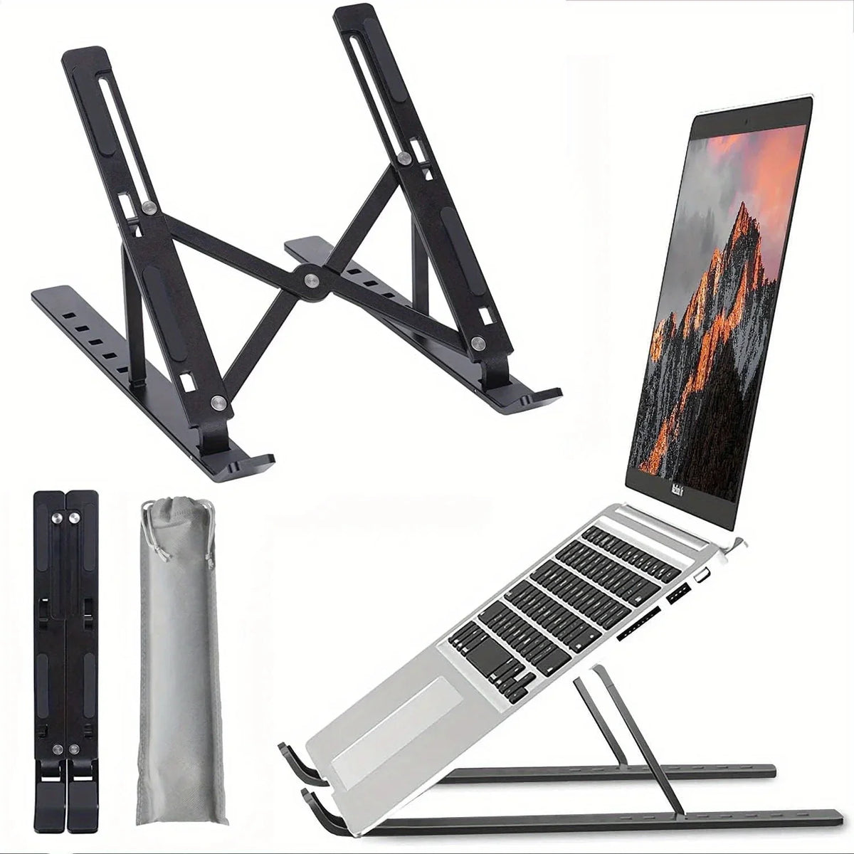 Adjustable Aluminum Laptop Stand – Foldable Ergonomic Laptop Holder