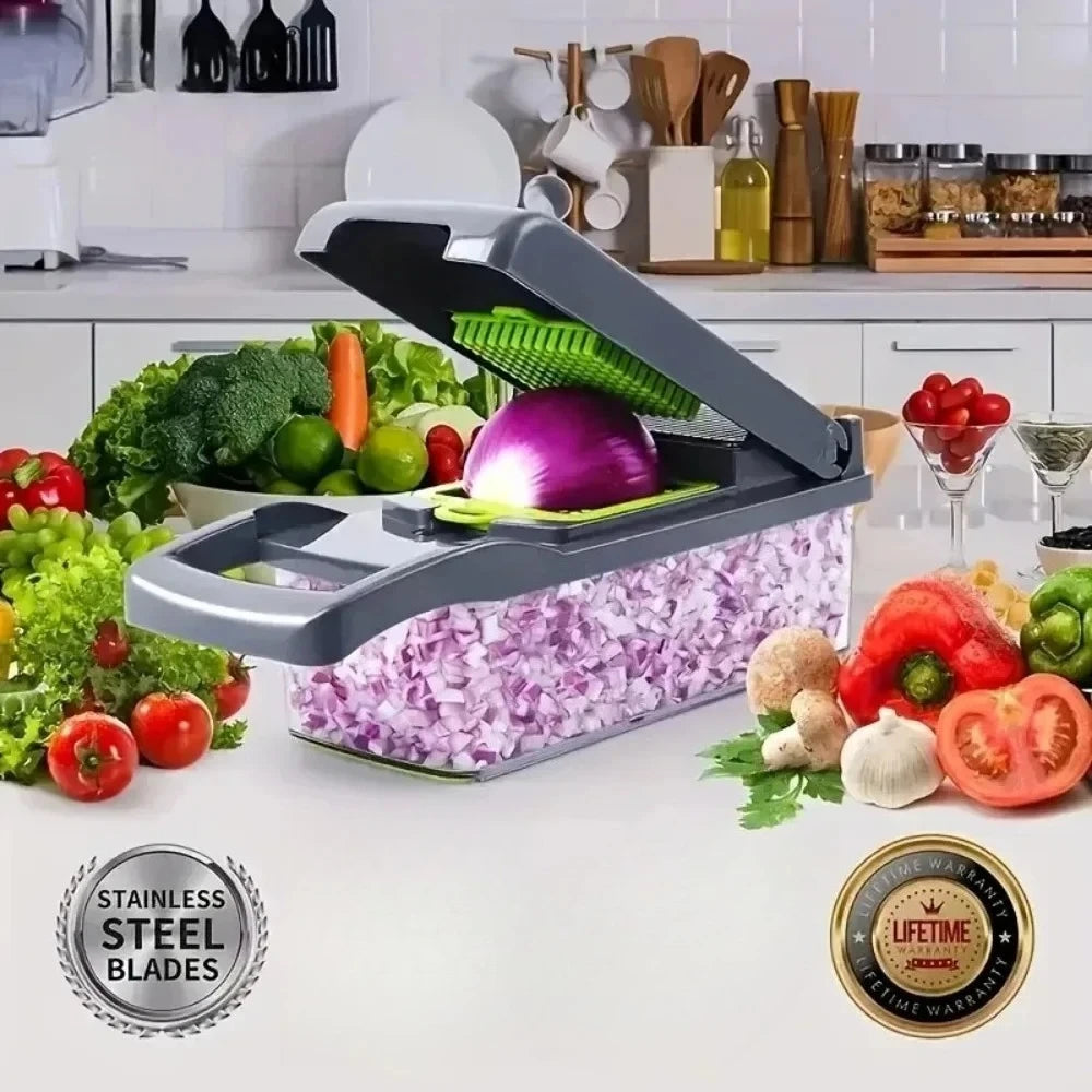 14-in-1 Multifunctional Vegetable Chopper – Kitchen Slicer & Dicer