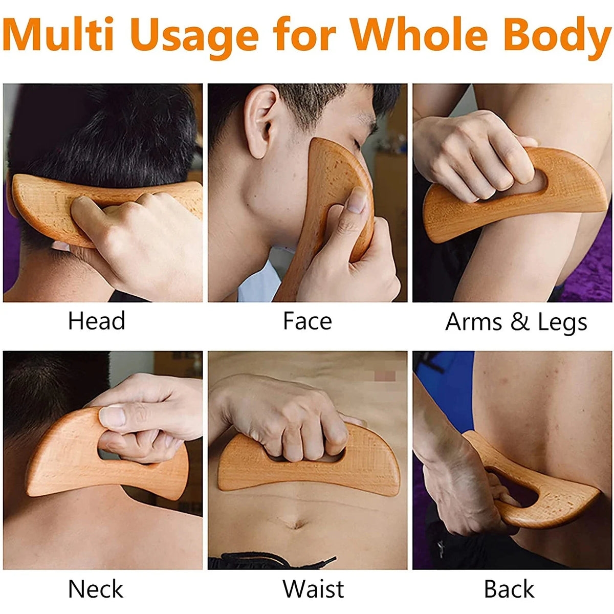 Natural Wooden Body Massage & Gua Sha Tool
