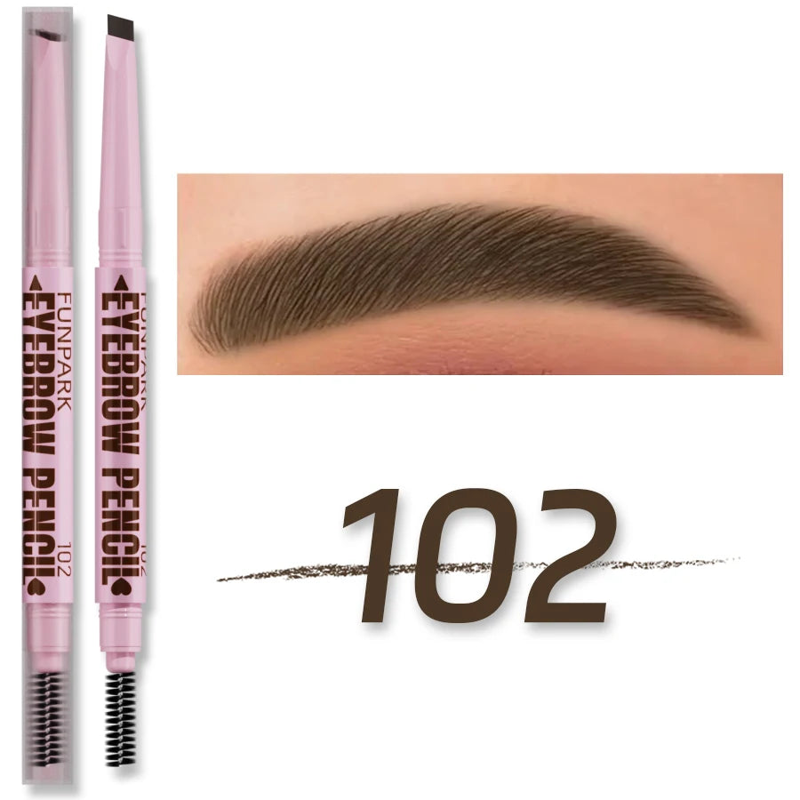 2-in-1 Waterproof Eyebrow Pencil & Brush – Long-Lasting