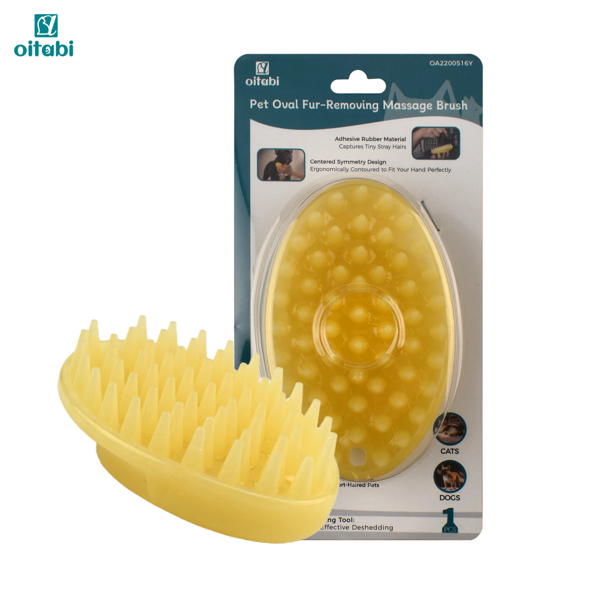 Soft Rubber Pet Grooming Brush – Deshedding & Bathing Brush