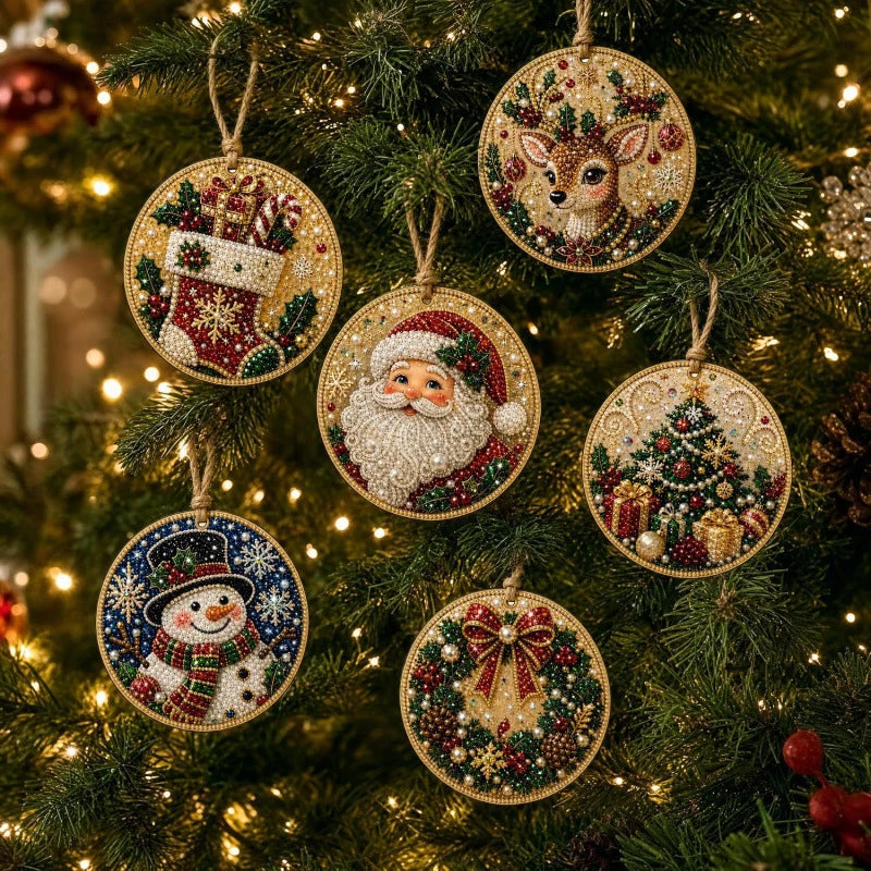 Christmas Pearl Diamond Painting DIY Kit – Festive Tree Hanging Ornaments