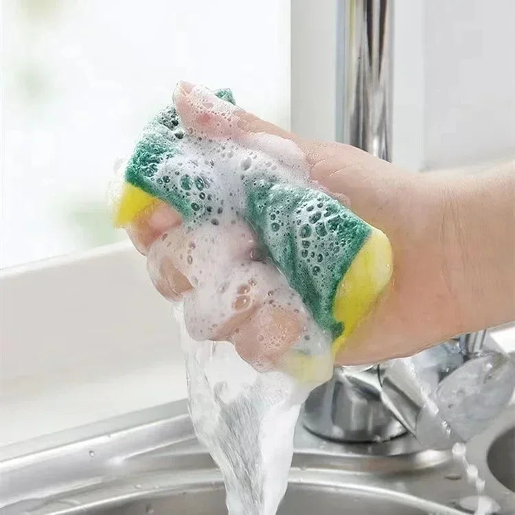 Heavy-Duty Double-Sided Cleaning Sponge – Grease & Stain Remover