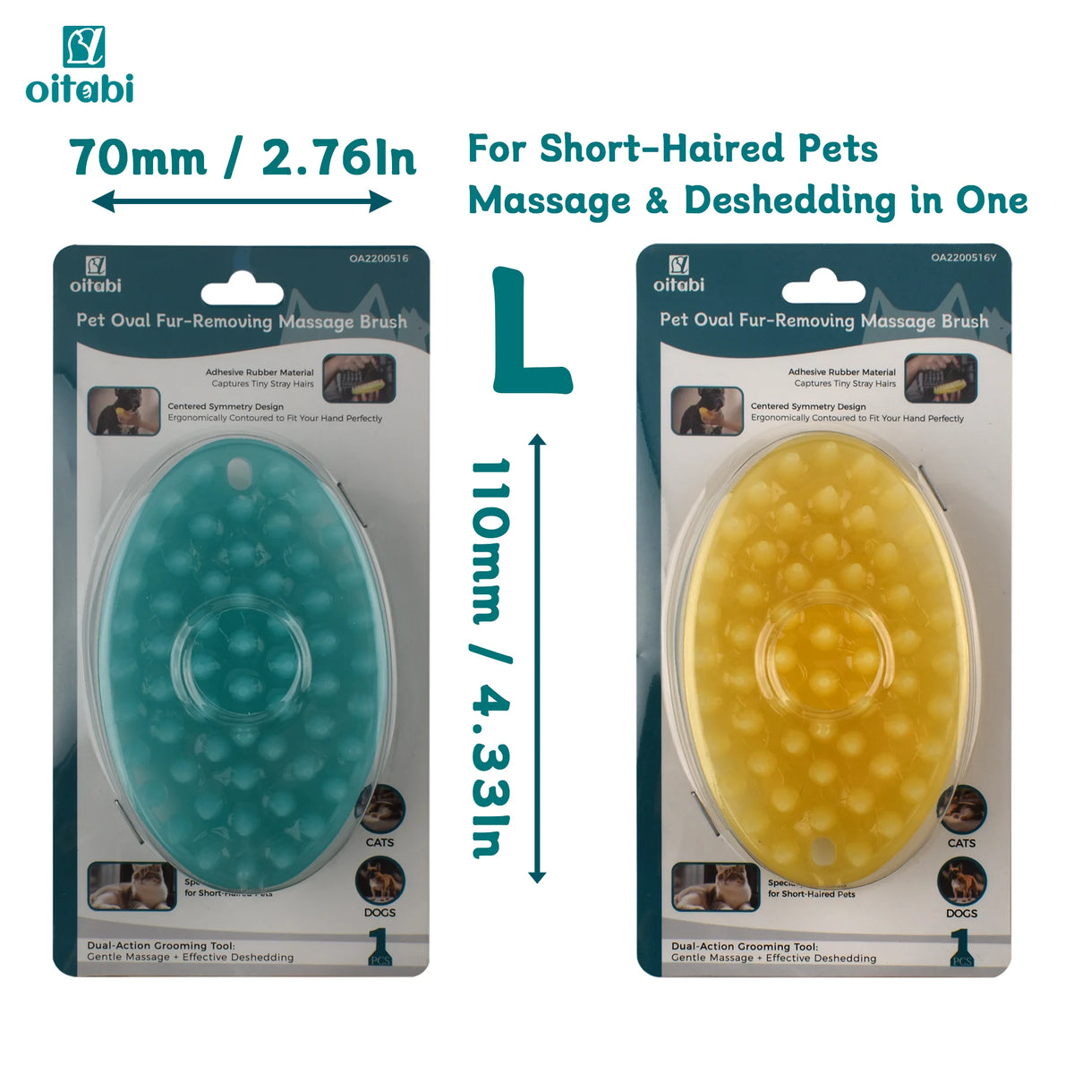 Soft Rubber Pet Grooming Brush – Deshedding & Bathing Brush