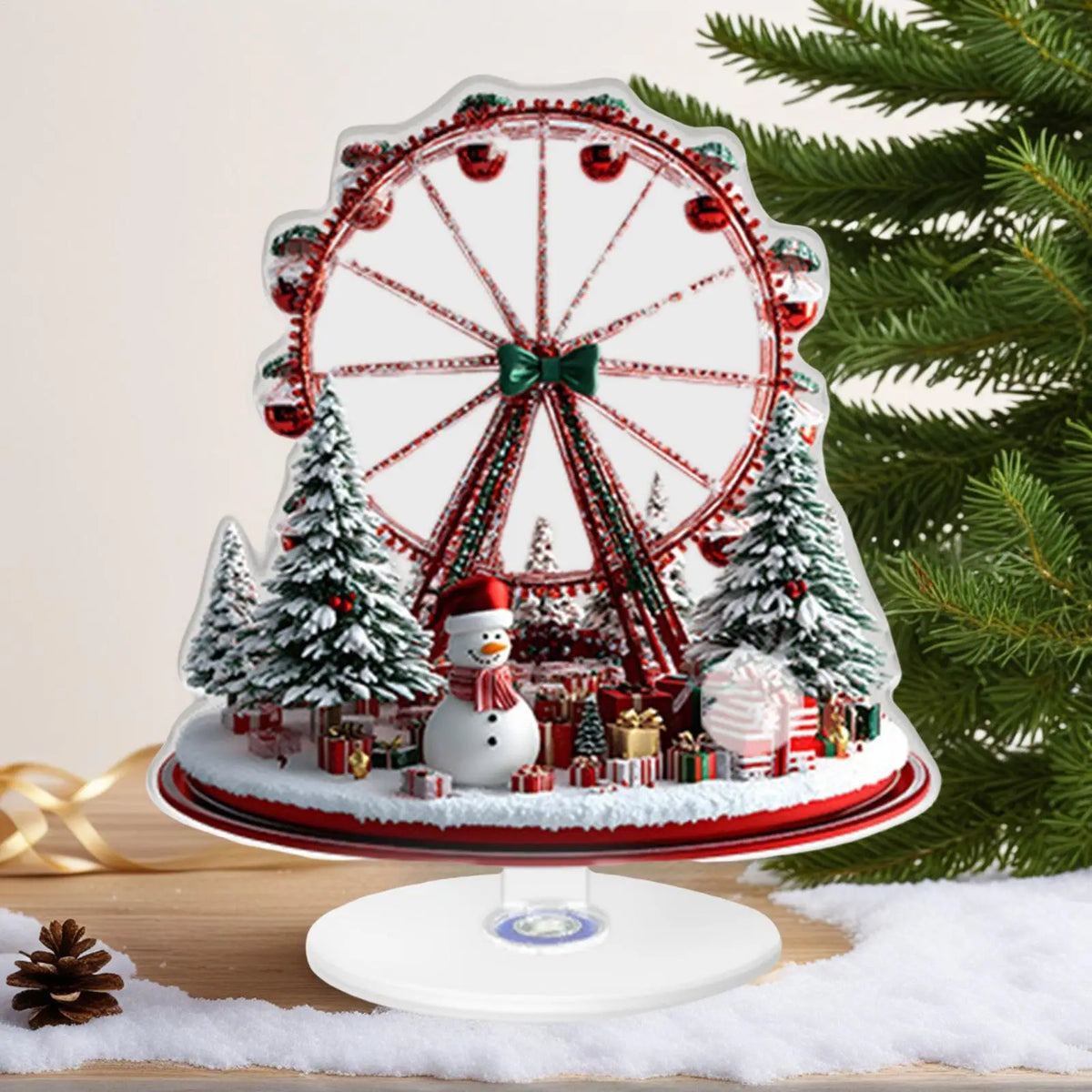 2D Acrylic Carousel Christmas Ornament – Festive Holiday Decoration