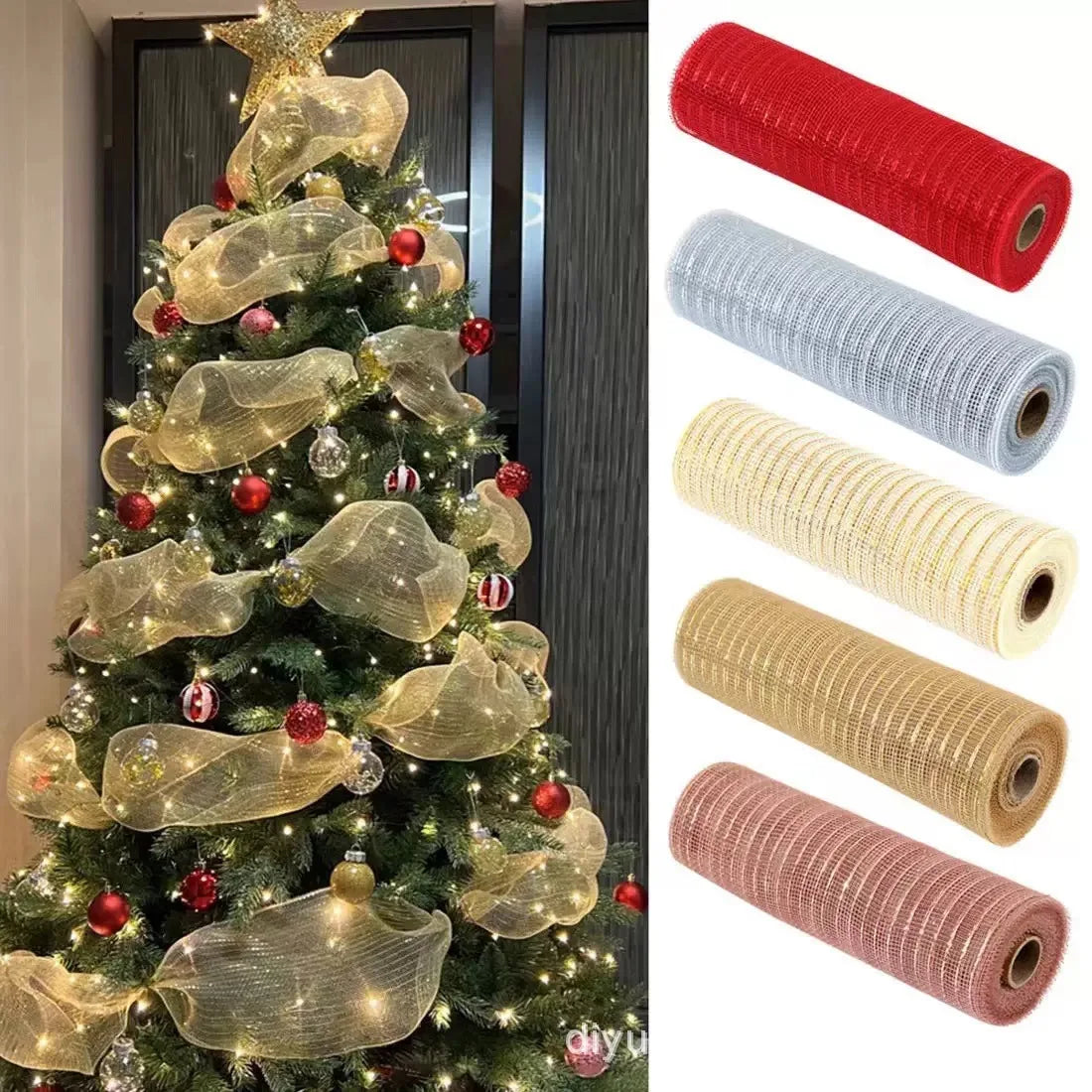 Merry Christmas Decorative Ribbon – Festive Tree & Holiday Décor