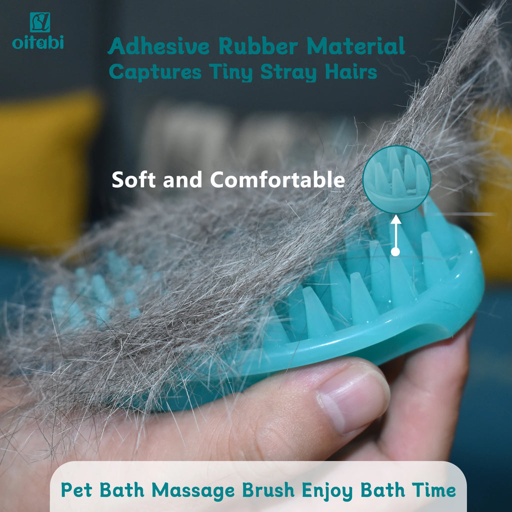 Soft Rubber Pet Grooming Brush – Deshedding & Bathing Brush