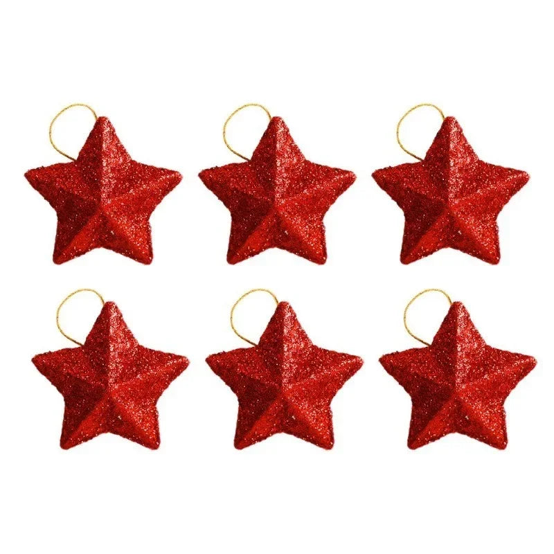 Glitter Star Christmas Tree Ornaments – Festive Hanging Decorations