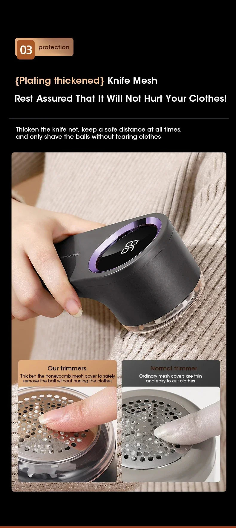 Portable Electric Lint Remover – Rechargeable Fabric Shaver