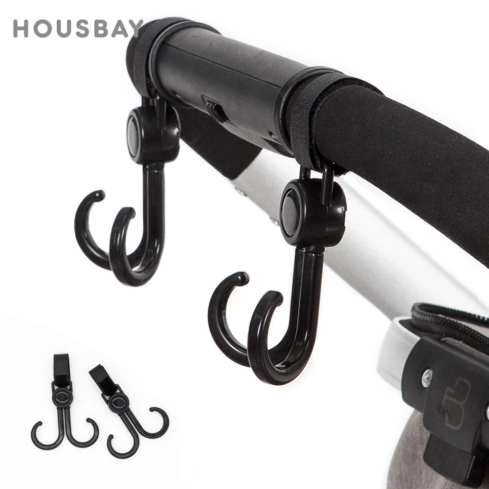 Baby Stroller Hooks – 360° Rotatable Pram Organizer Hooks