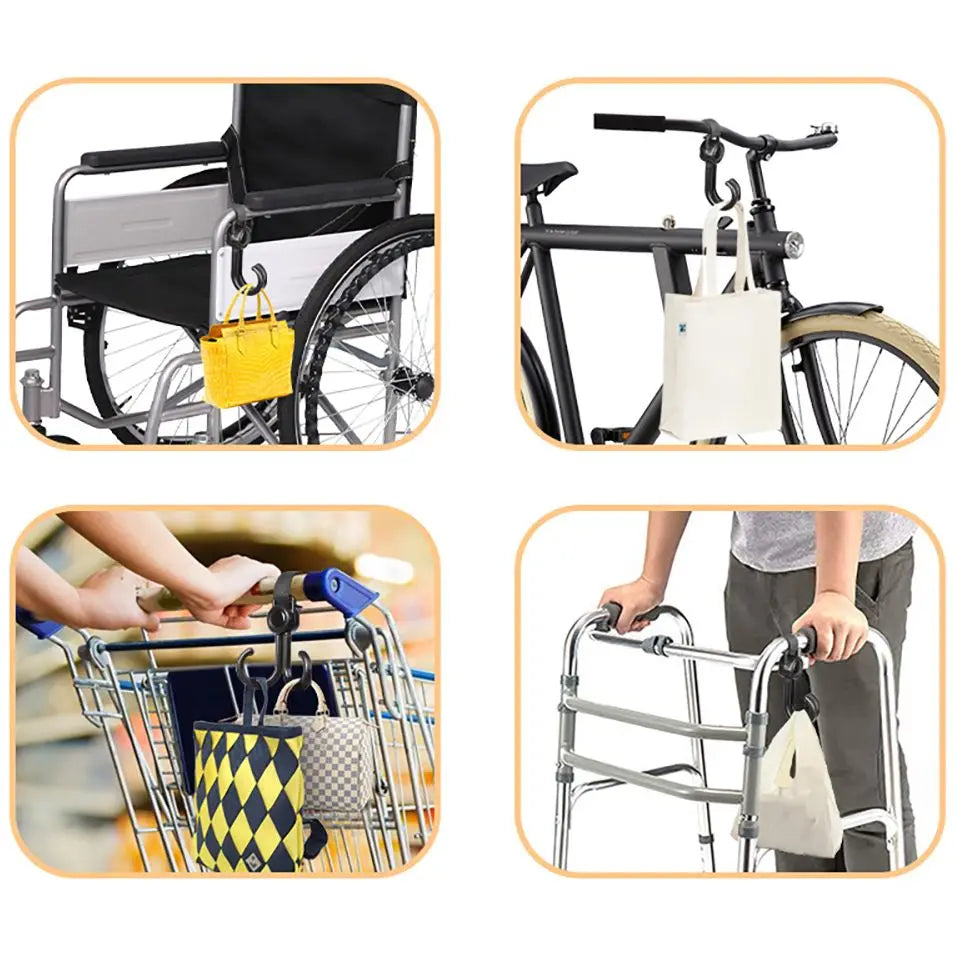 Baby Stroller Hooks – 360° Rotatable Pram Organizer Hooks