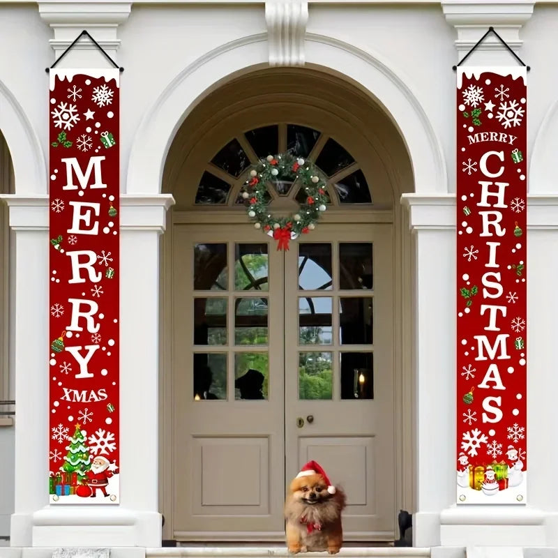 Christmas Holiday Decorative Banners – 180 × 30 cm, Set of 2