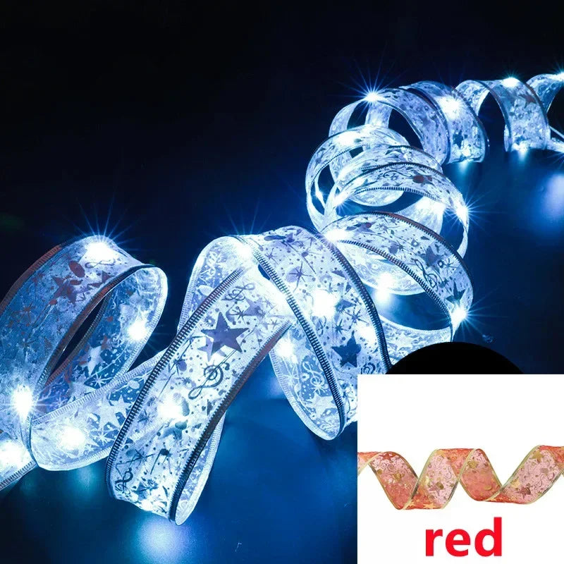 10M LED Christmas Ribbon String Lights – Decorative Bow Lights for Holiday Parties