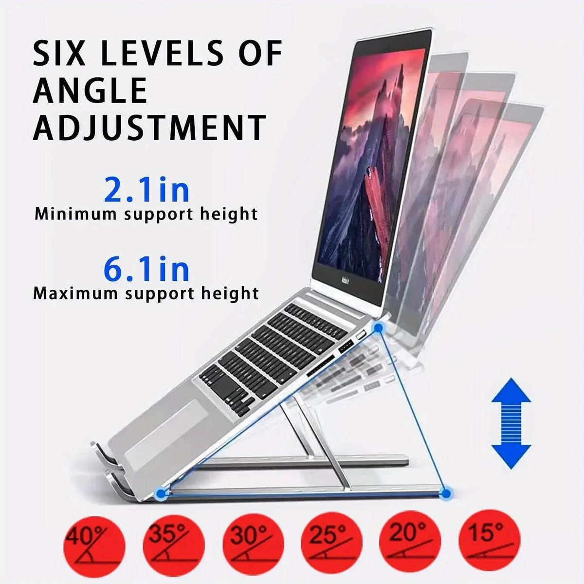 Adjustable Aluminum Laptop Stand – Foldable Ergonomic Laptop Holder