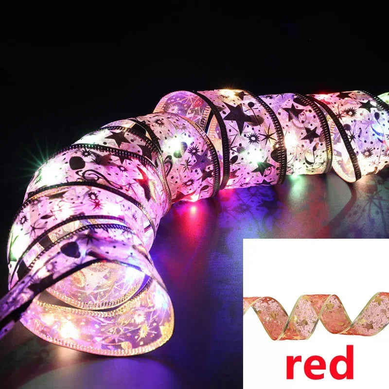 10M LED Christmas Ribbon String Lights – Decorative Bow Lights for Holiday Parties