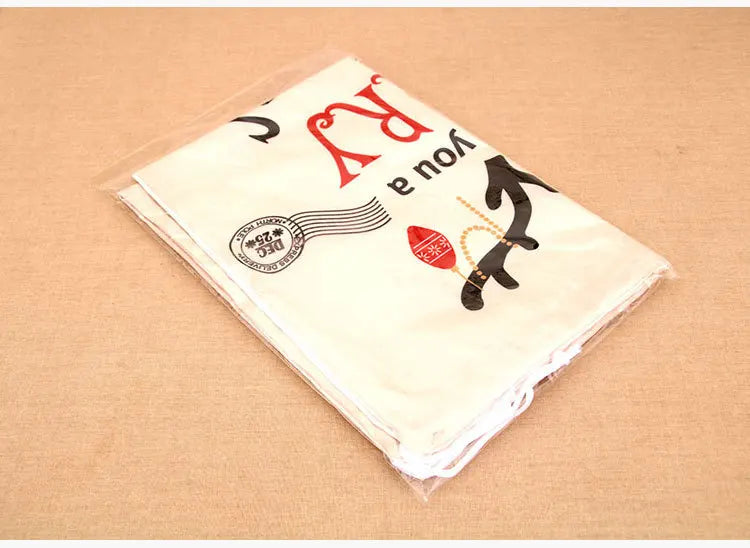 Linen Christmas Gift Bag – Reusable Drawstring Holiday Sack
