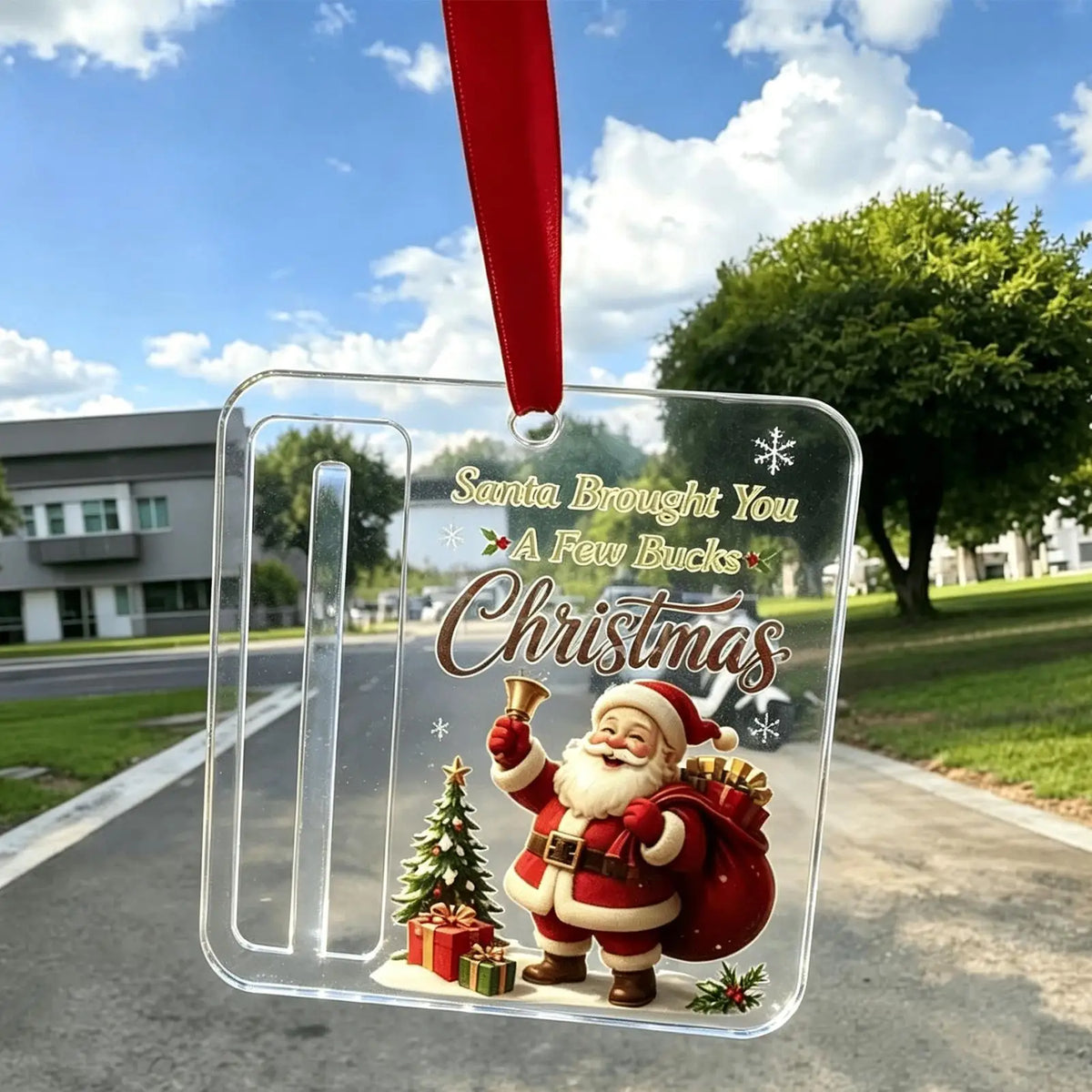 6-Piece Christmas Money Holder Ornaments – Acrylic Tree Decorations