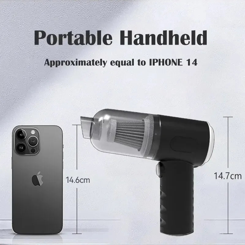 Portable Cordless Car Vacuum Cleaner – USB Rechargeable