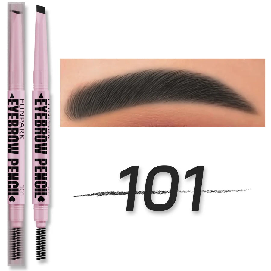 2-in-1 Waterproof Eyebrow Pencil & Brush – Long-Lasting