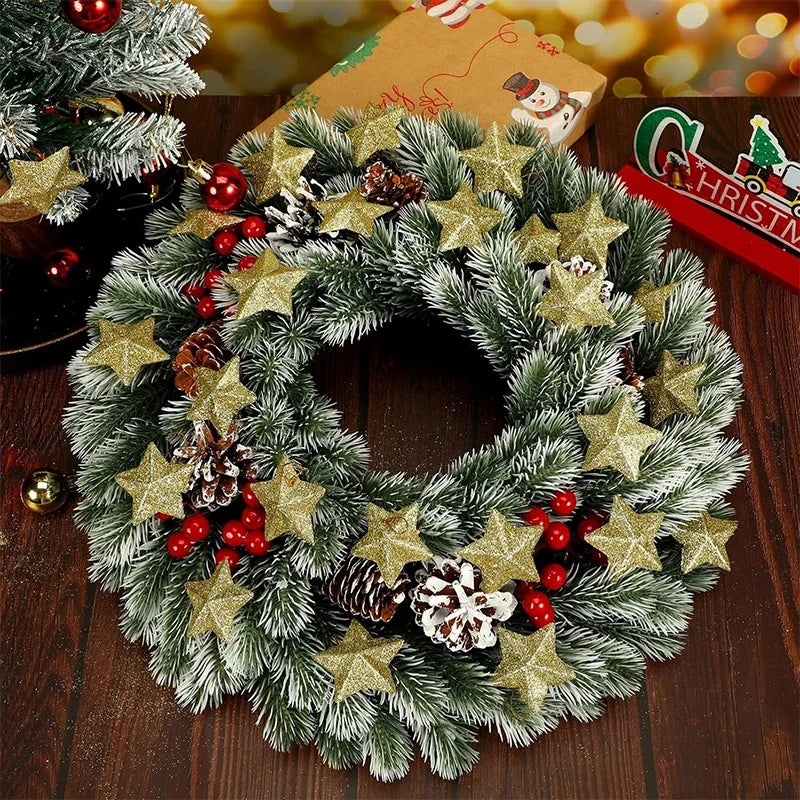 Glitter Star Christmas Tree Ornaments – Festive Hanging Decorations