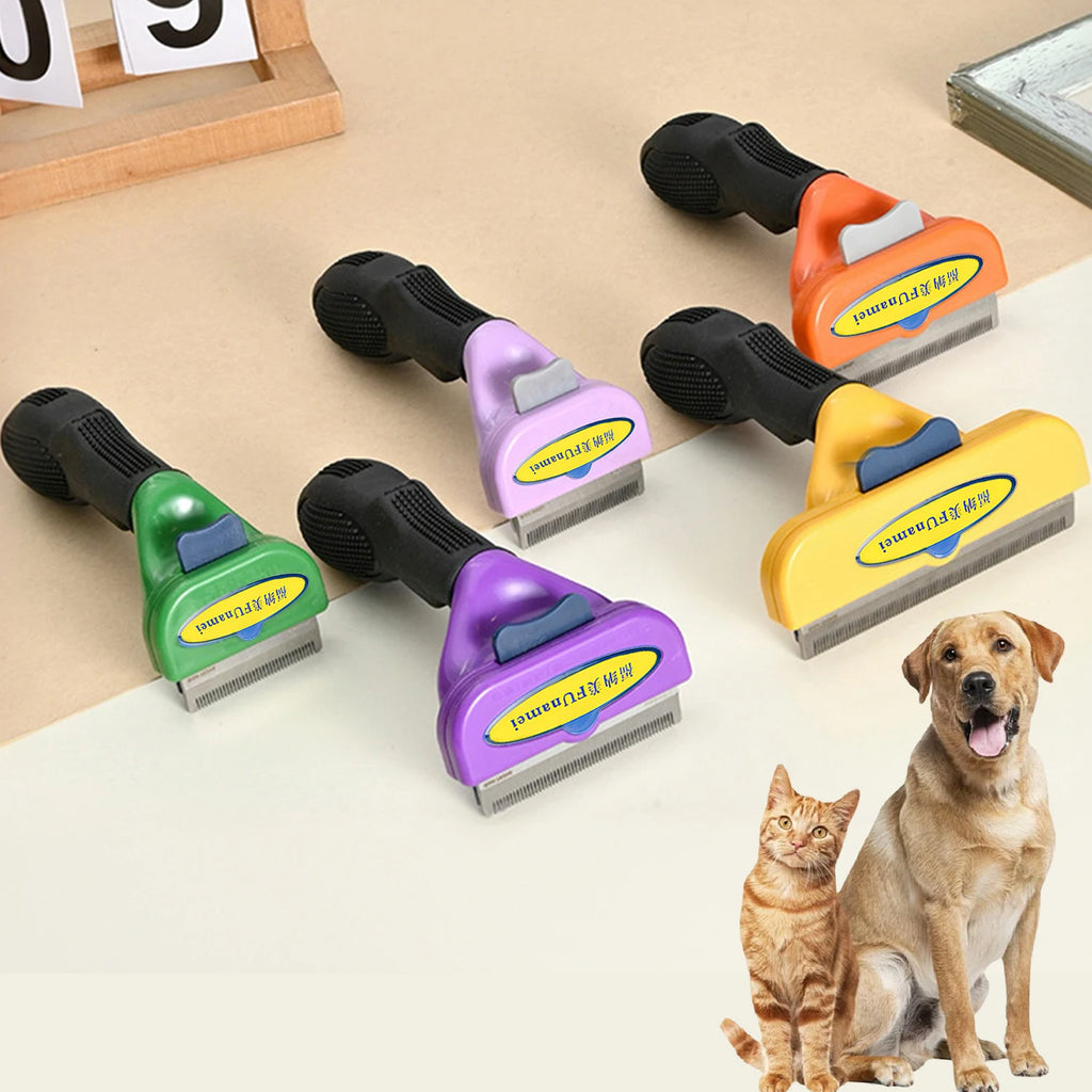 Pet Deshedding & Dematting Brush – Dog & Cat Grooming Tool