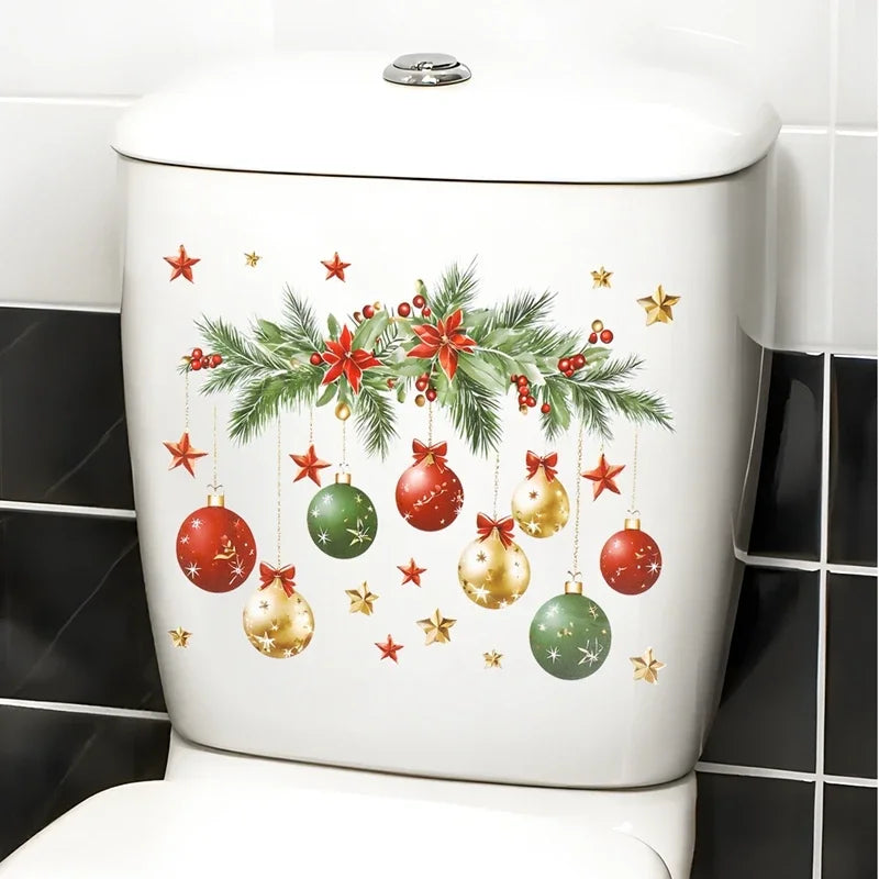 Christmas Snowman Toilet Stickers – Festive Bathroom Decorations