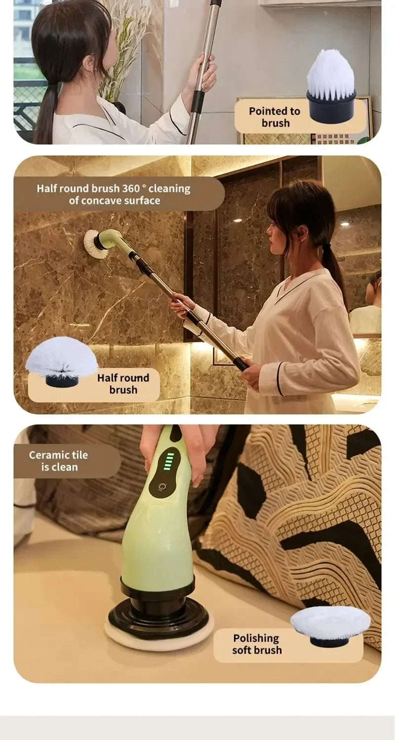 Cordless Electric Spin Scrubber – Multi-Purpose Cleaning Brush