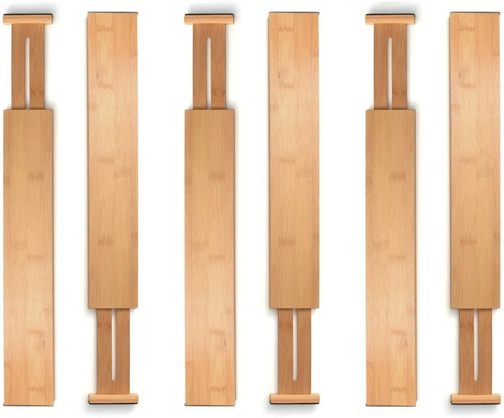 Expandable Bamboo Drawer Organizer – Adjustable Kitchen Drawer Divider