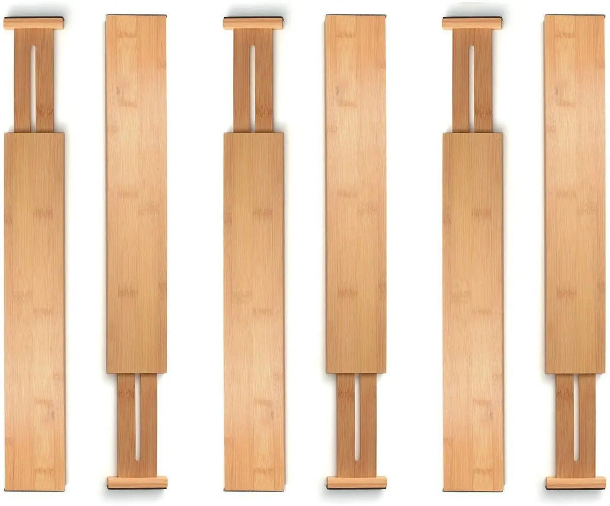 Expandable Bamboo Drawer Organizer – Adjustable Kitchen Drawer Divider