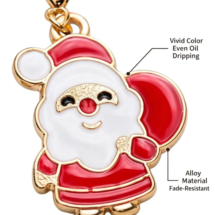 5-Piece Christmas Charms Set – Santa, Snowman & Tree Pendants