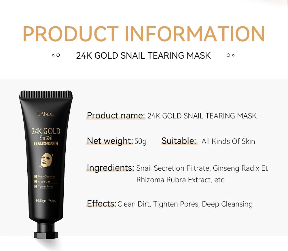 LAIKOU 24K Gold Sakura Peeling Face Mask – Facial Peel-Off Mask