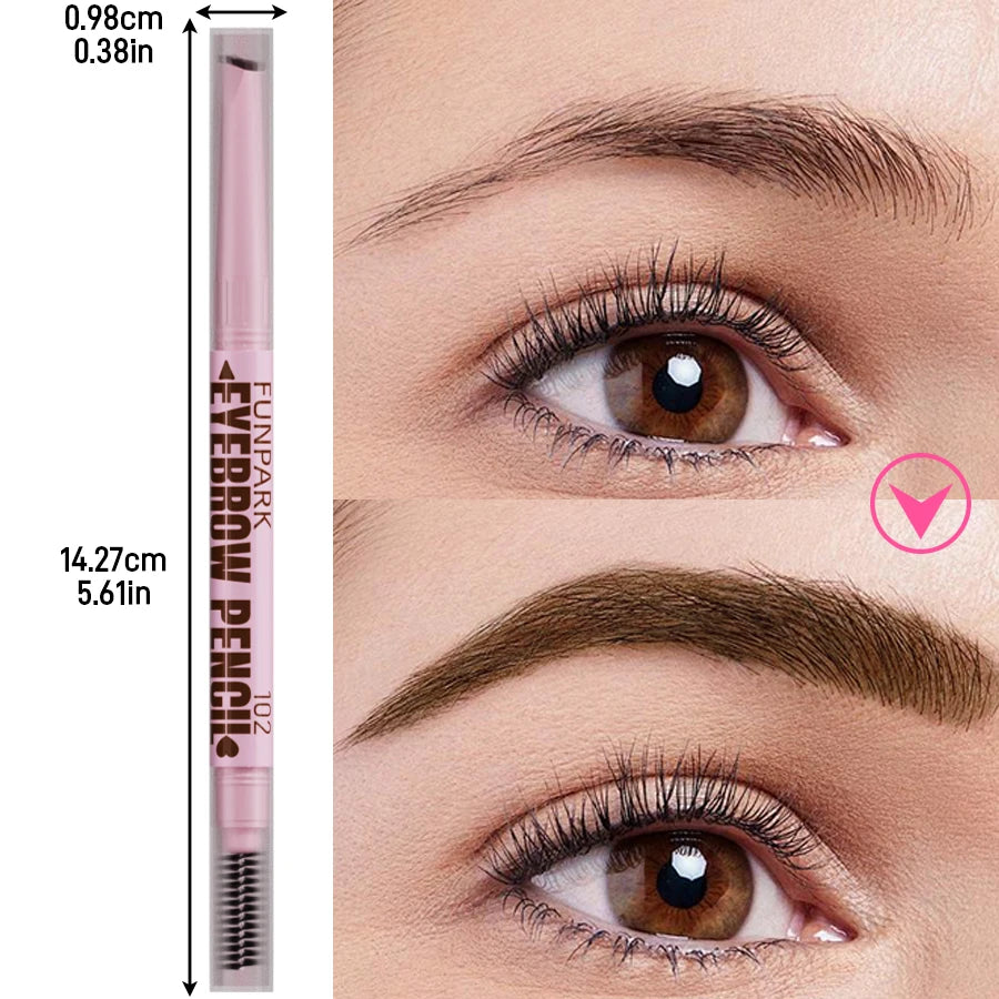 2-in-1 Waterproof Eyebrow Pencil & Brush – Long-Lasting