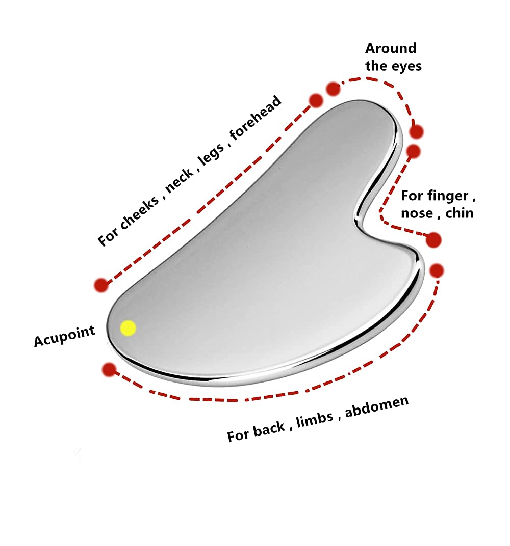 Gua Sha Board – Stainless Steel Facial & Body Massage Scraper