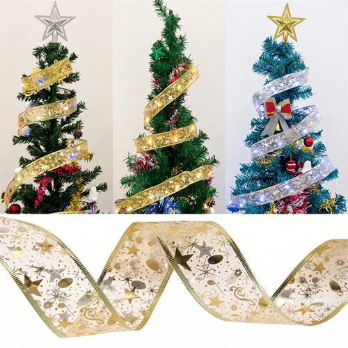 10M LED Christmas Ribbon String Lights – Decorative Bow Lights for Holiday Parties