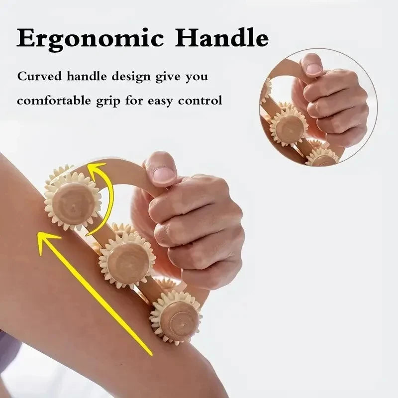 Wooden Massage Roller – Manual Body Massage & Relaxation Tool