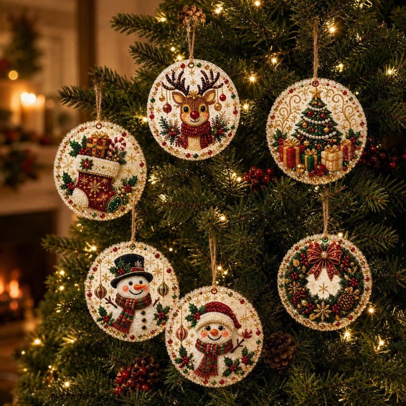 Christmas Pearl Diamond Painting DIY Kit – Festive Tree Hanging Ornaments
