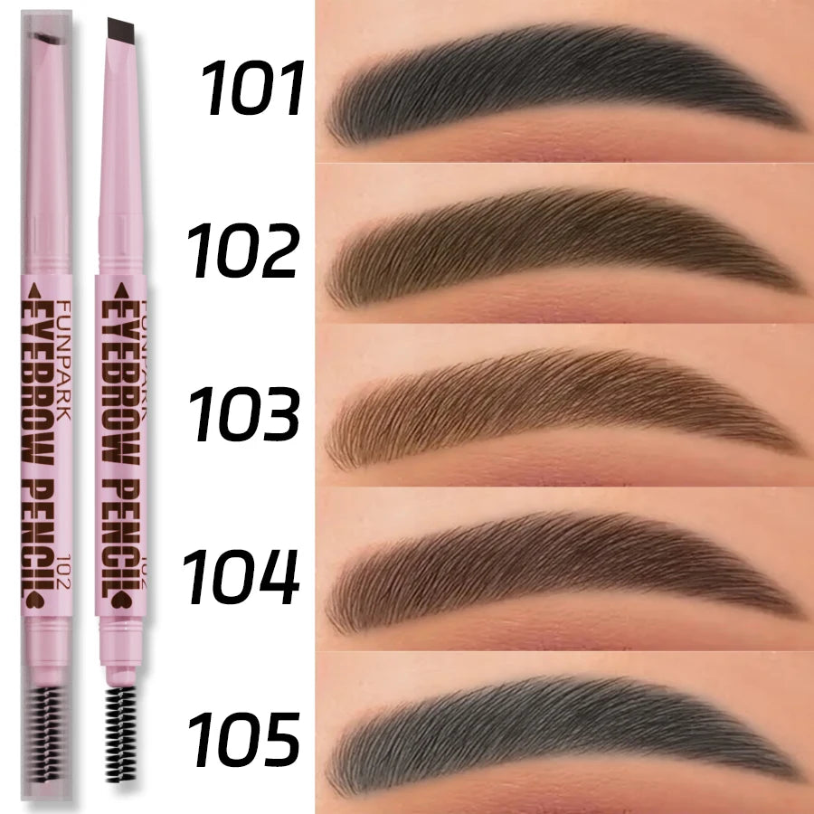 2-in-1 Waterproof Eyebrow Pencil & Brush – Long-Lasting