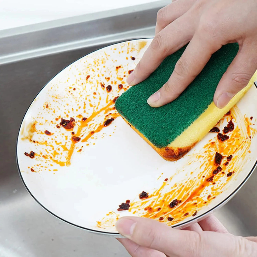 Heavy-Duty Double-Sided Cleaning Sponge – Grease & Stain Remover