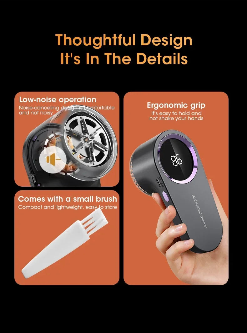 Portable Electric Lint Remover – Rechargeable Fabric Shaver