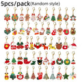 5-Piece Christmas Charms Set – Santa, Snowman & Tree Pendants