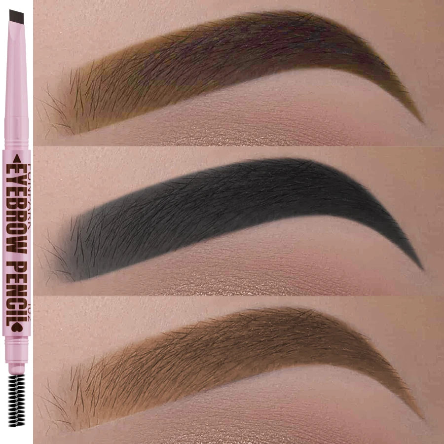 2-in-1 Waterproof Eyebrow Pencil & Brush – Long-Lasting