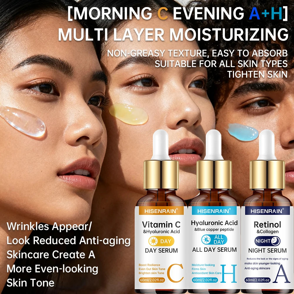Vitamin C + Retinol + Hyaluronic Acid Serum – Brightening & Hydratin