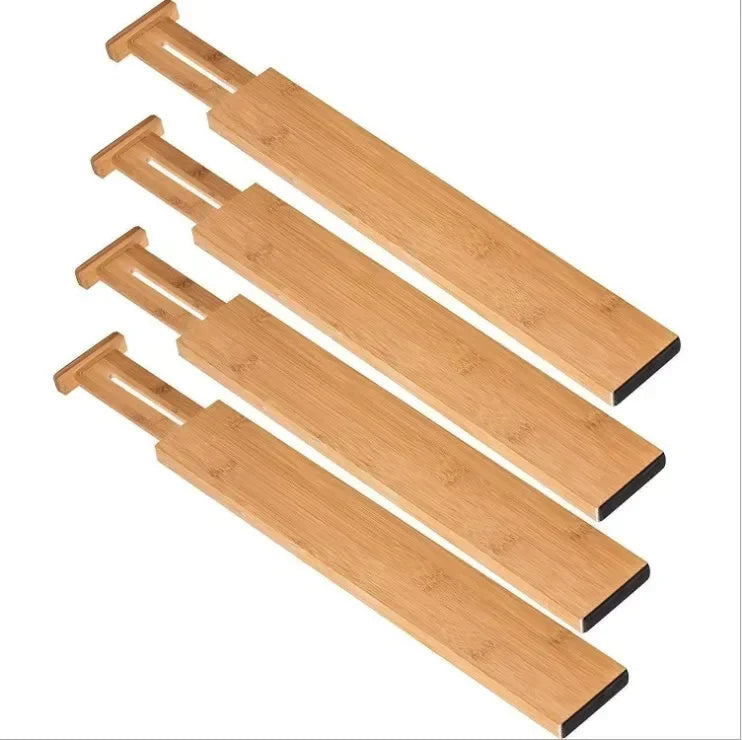 Expandable Bamboo Drawer Organizer – Adjustable Kitchen Drawer Divider