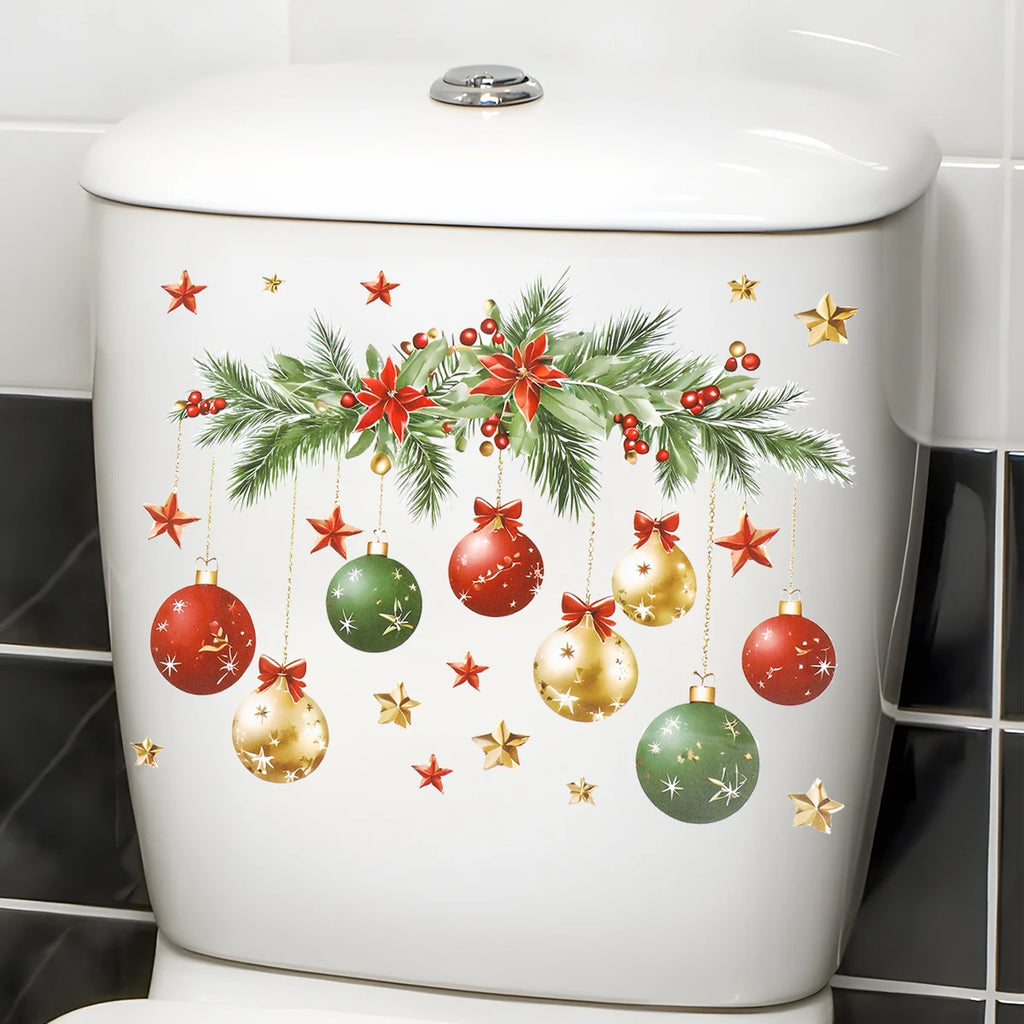 Christmas Snowman Toilet Stickers – Festive Bathroom Decorations