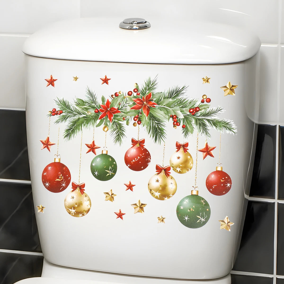 Christmas Snowman Toilet Stickers – Festive Bathroom Decorations
